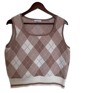Sioni Argyle sweater vest xl neutrals